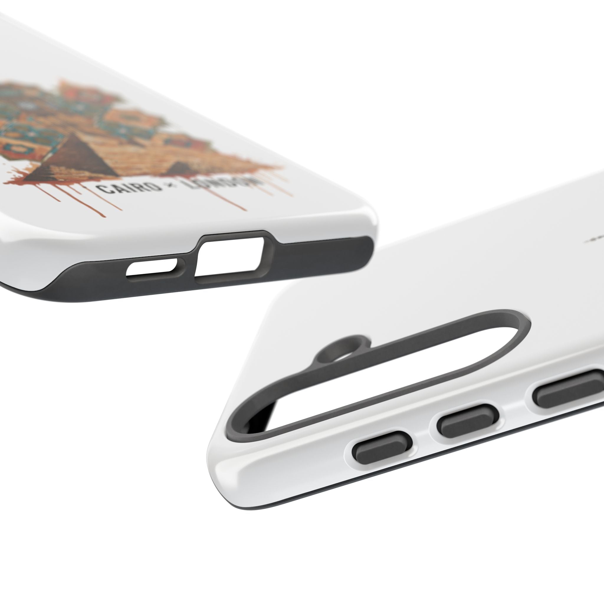 Cairo × London Phone Case — Vintage Mosaic Pyramids & Big Ben Travel Design