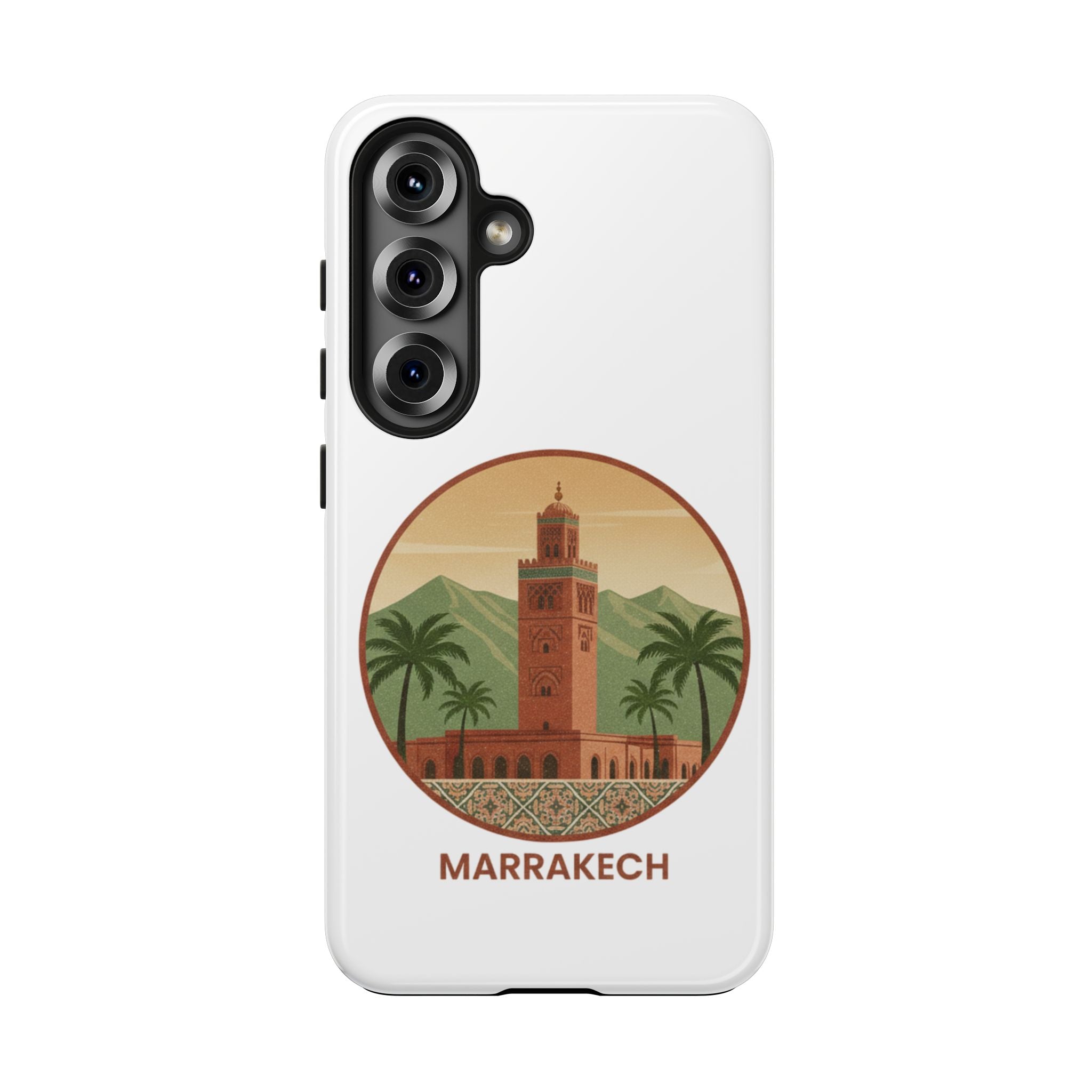 Marrakech Travel Phone Case — Vintage Moroccan Koutoubia Tower Design
