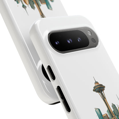 Coque de téléphone résistante Doha x Seattle Skyline — Protection pour téléphone inspirée de la ville