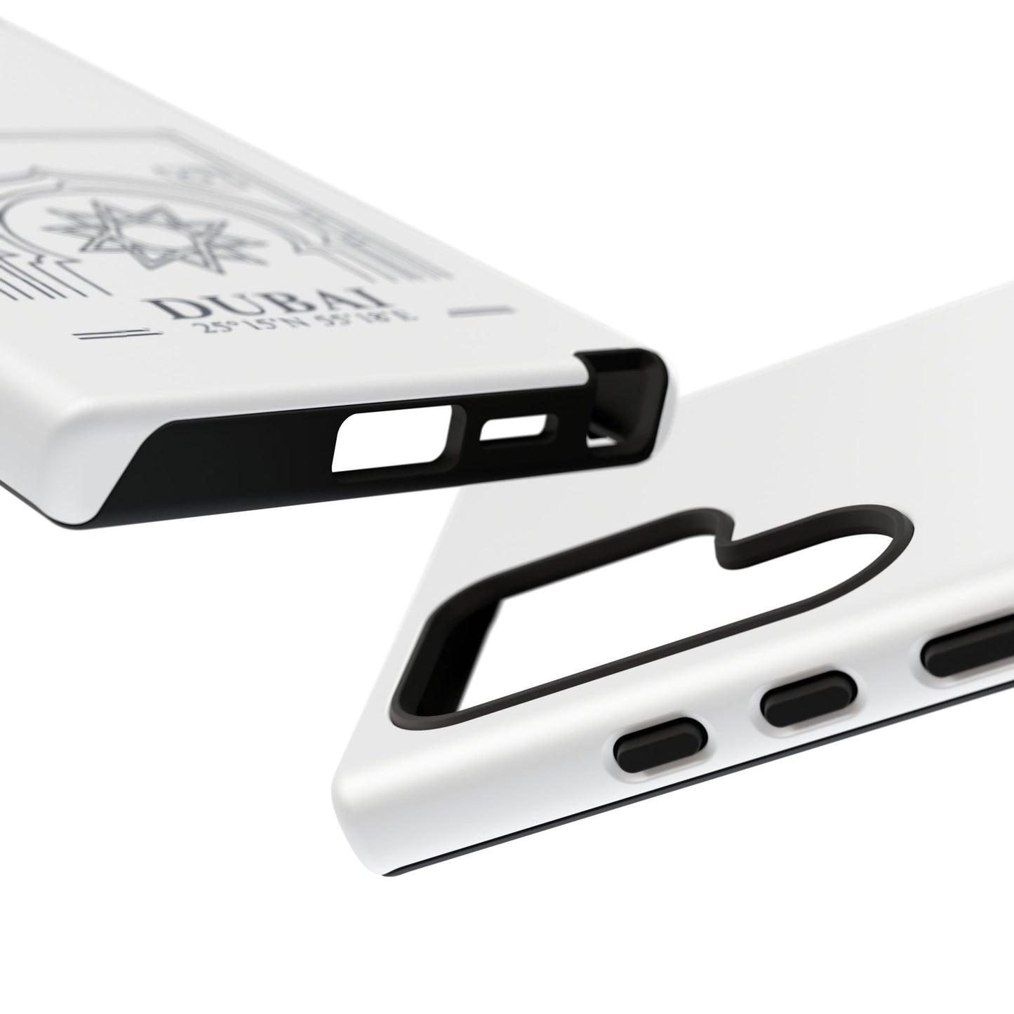 Dubai Architectural Phone Case — Minimal Souvenir Travel Design with Coordinates