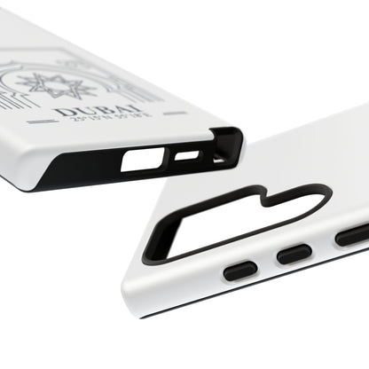 Dubai Architectural Phone Case — Minimal Souvenir Travel Design with Coordinates