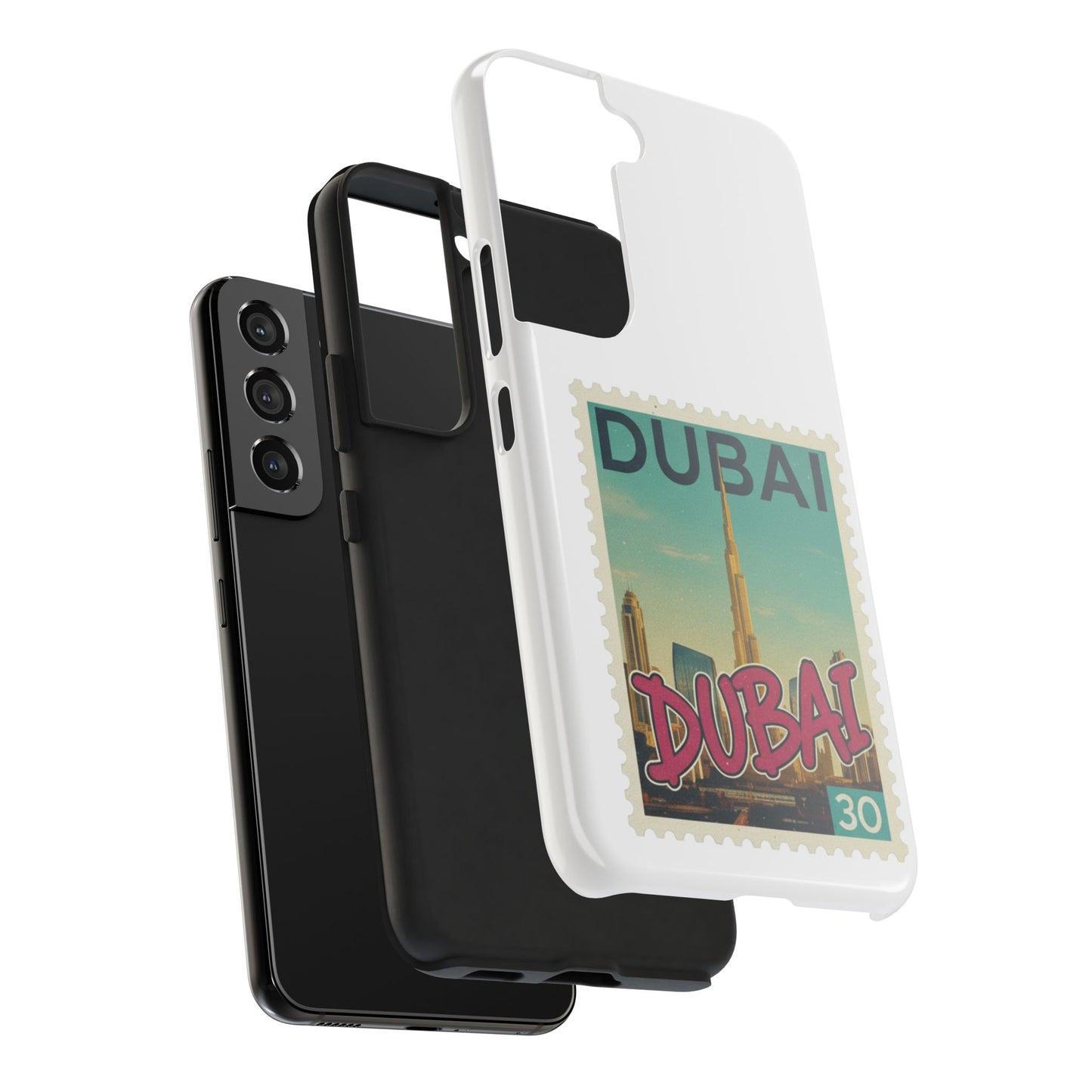 Coque de téléphone motif timbre-poste de Dubaï — Coque iPhone résistante inspirée du voyage