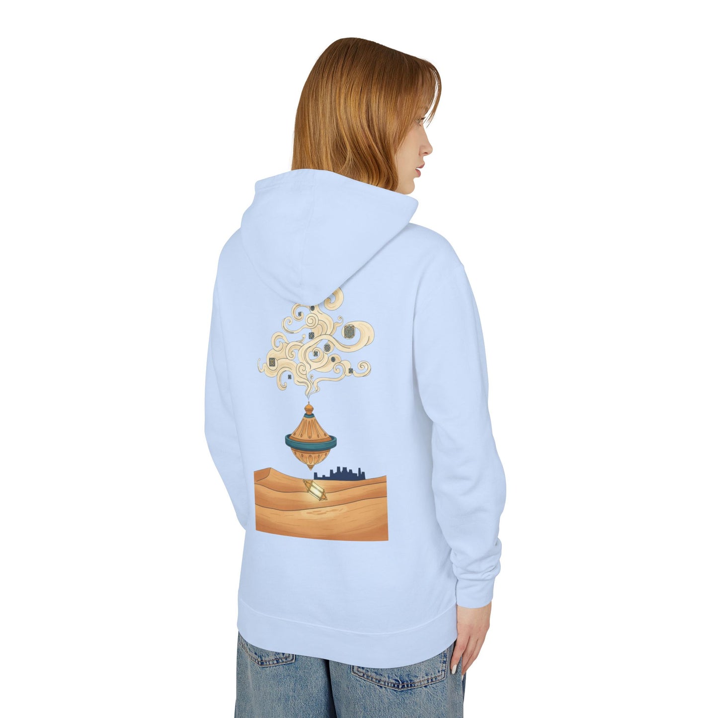 Desert Lamp Hoodie — Boho Floating Lantern Desert Sweatshirt