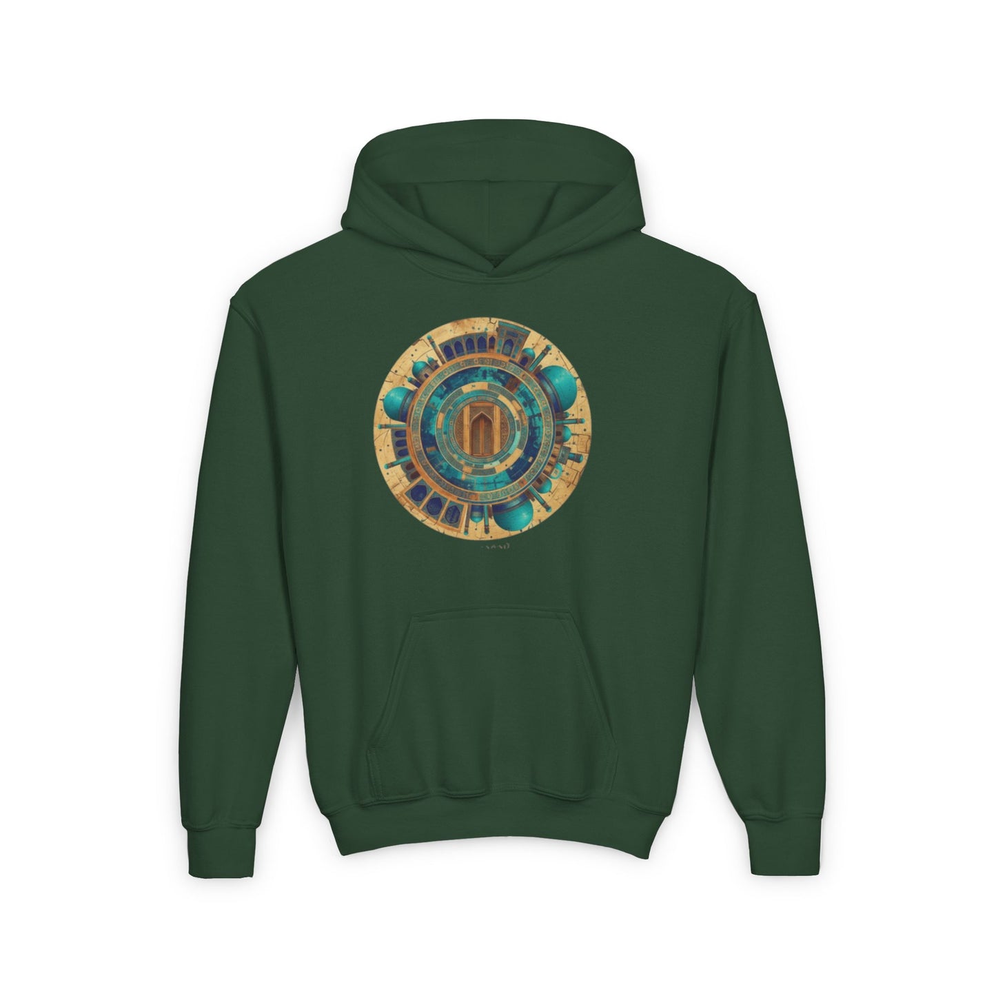 Youth Hoodie with Vintage Aztec Compass Graphic