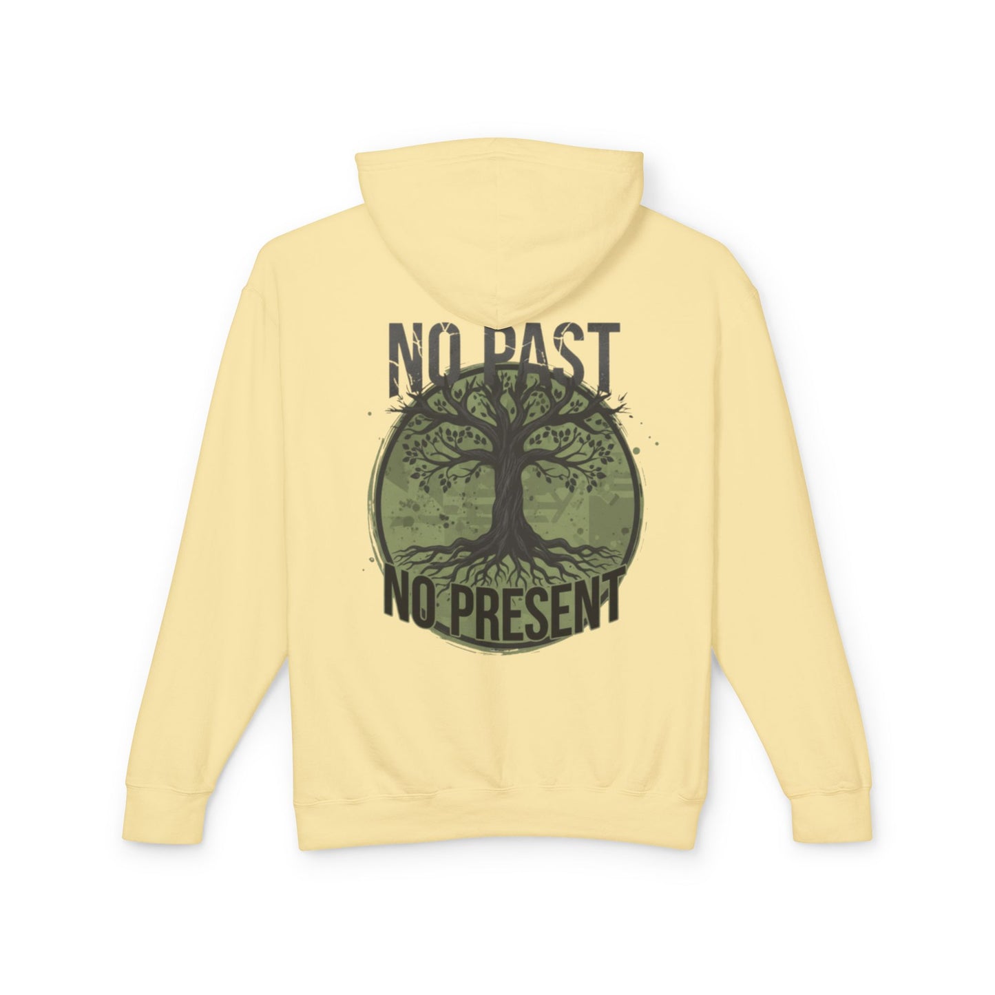 Tree of Roots Hoodie — "No Past No Present" Environmental Graphic Hoodie