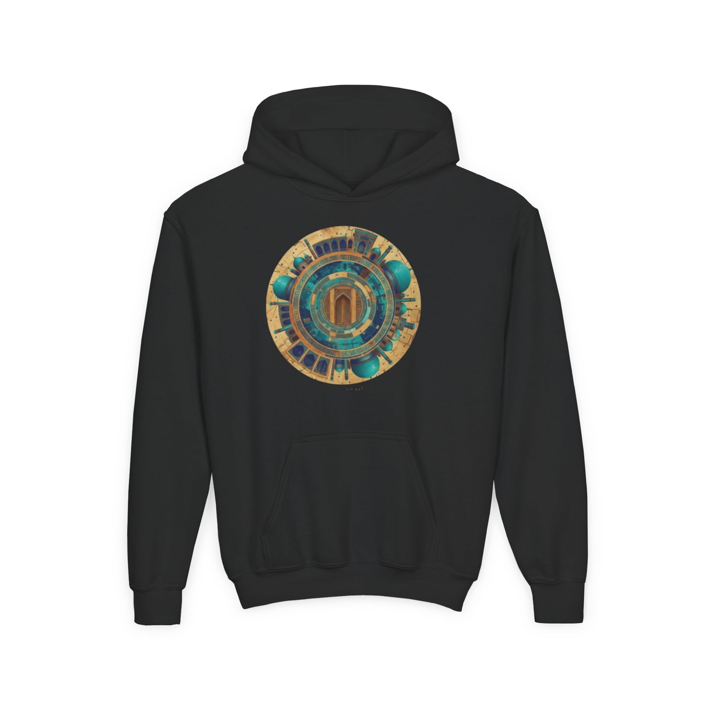 Youth Hoodie with Vintage Aztec Compass Graphic