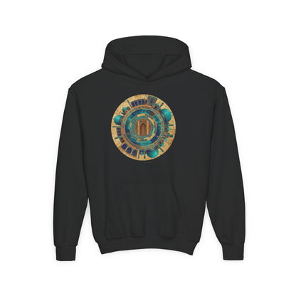 Youth Hoodie with Vintage Aztec Compass Graphic