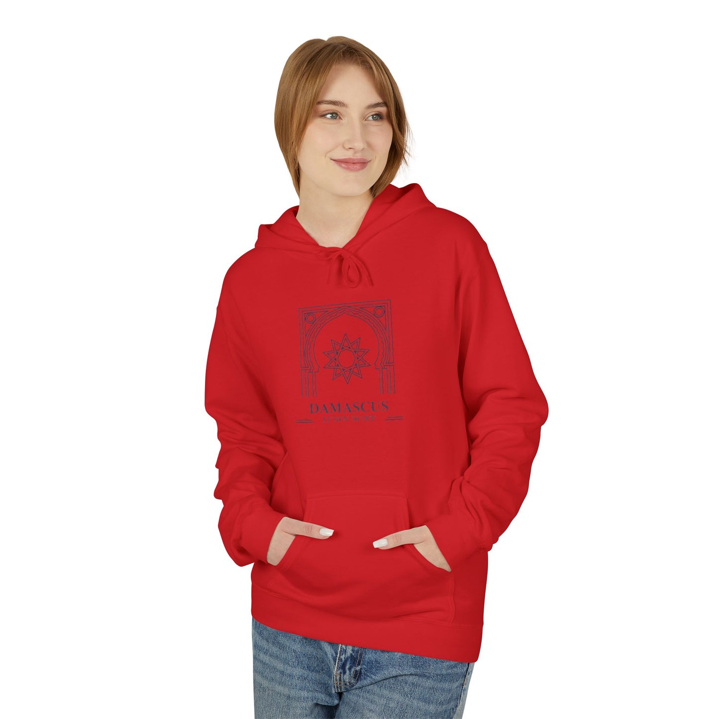 Damascus Heritage Hoodie — Minimal Middle Eastern Motif