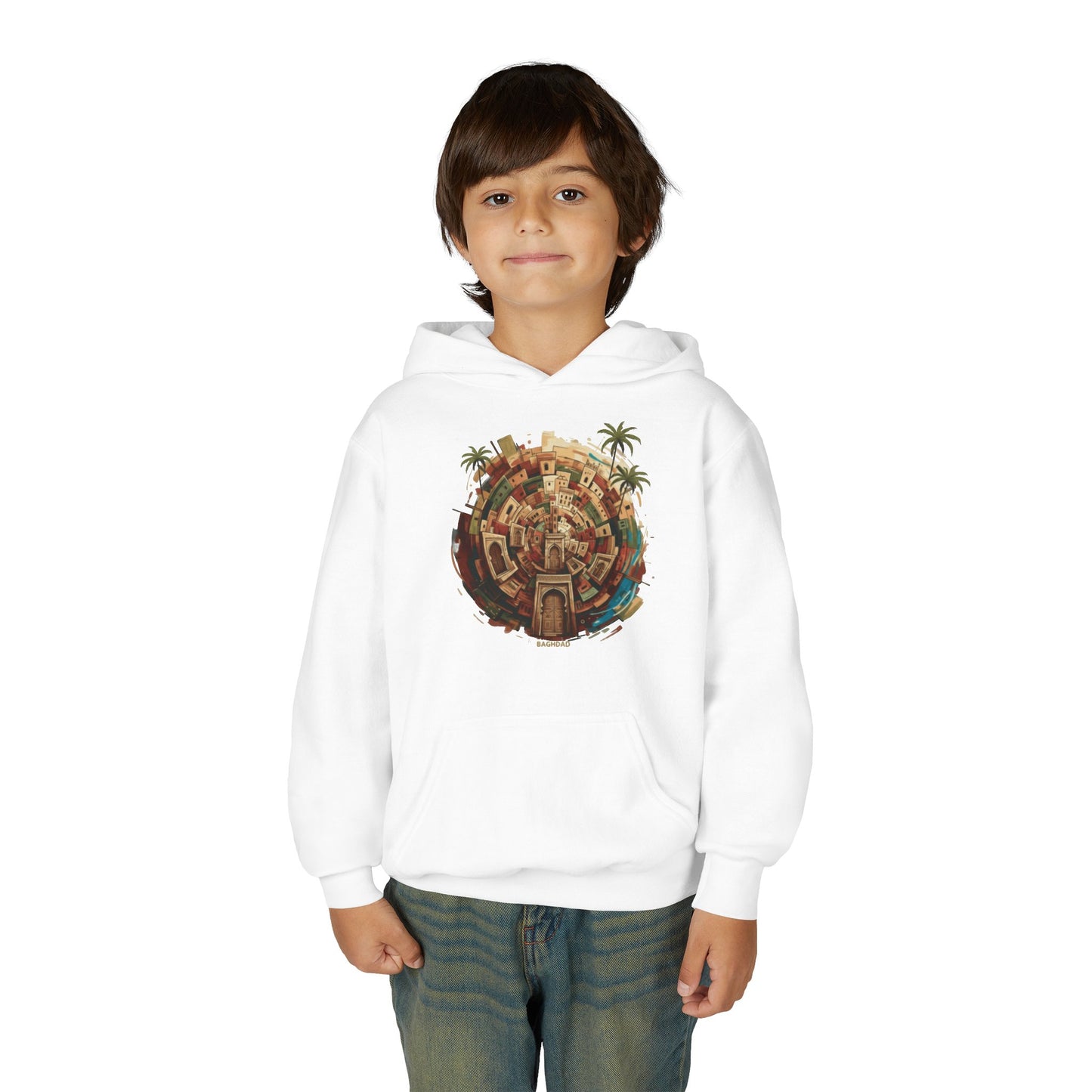 Youth Hoodie — Tropical Mini World Graphic Pullover