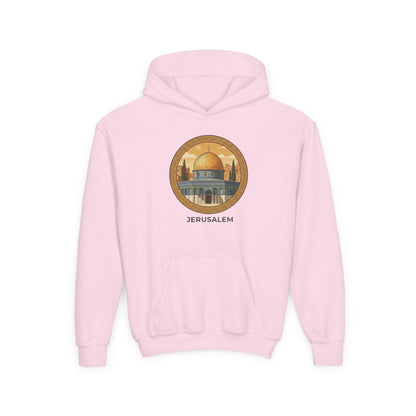 Jerusalem Dome Youth Hoodie – Vintage Dome of the Rock Graphic