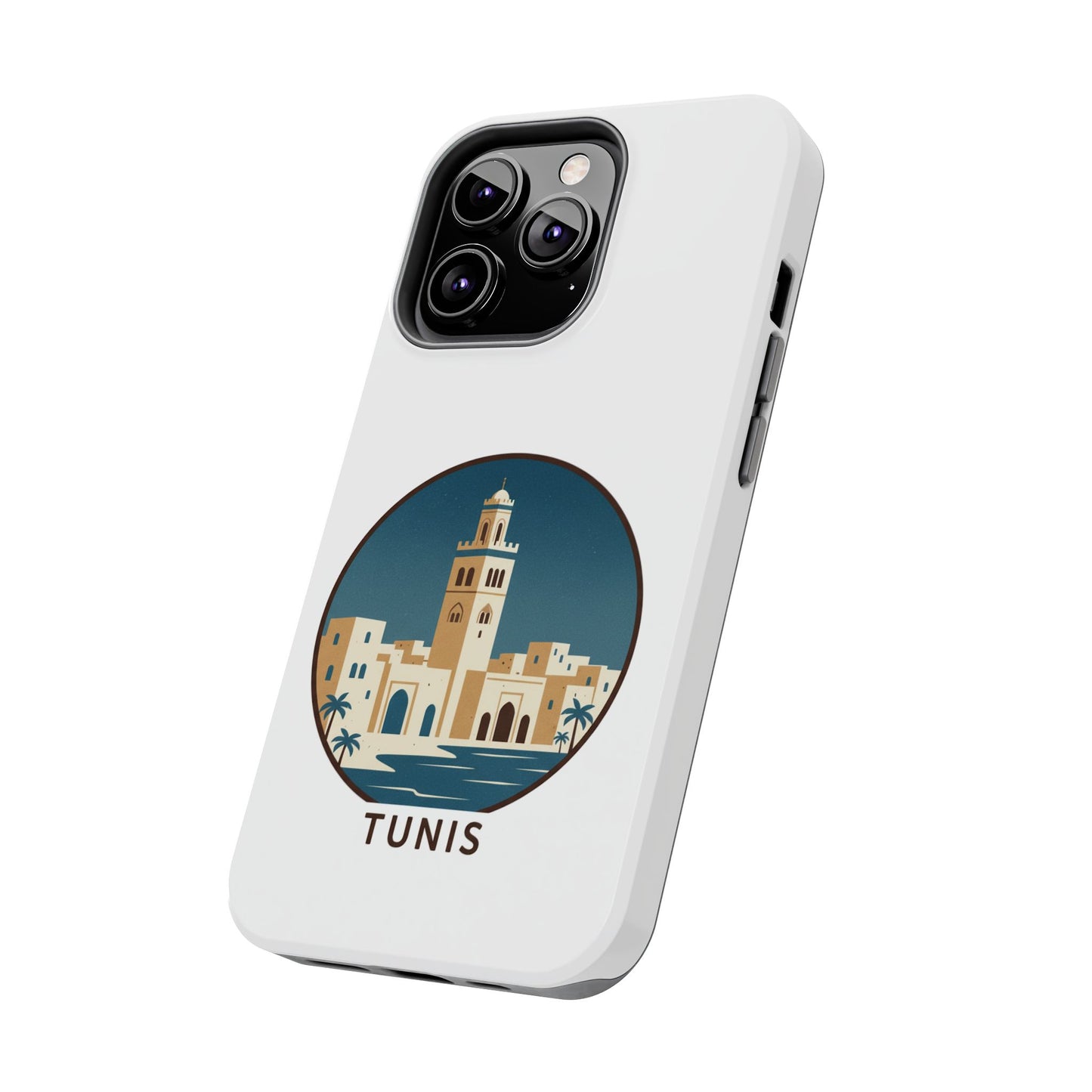 Coque de téléphone motif paysage urbain de Tunis — Coque de protection résistante pour iPhone