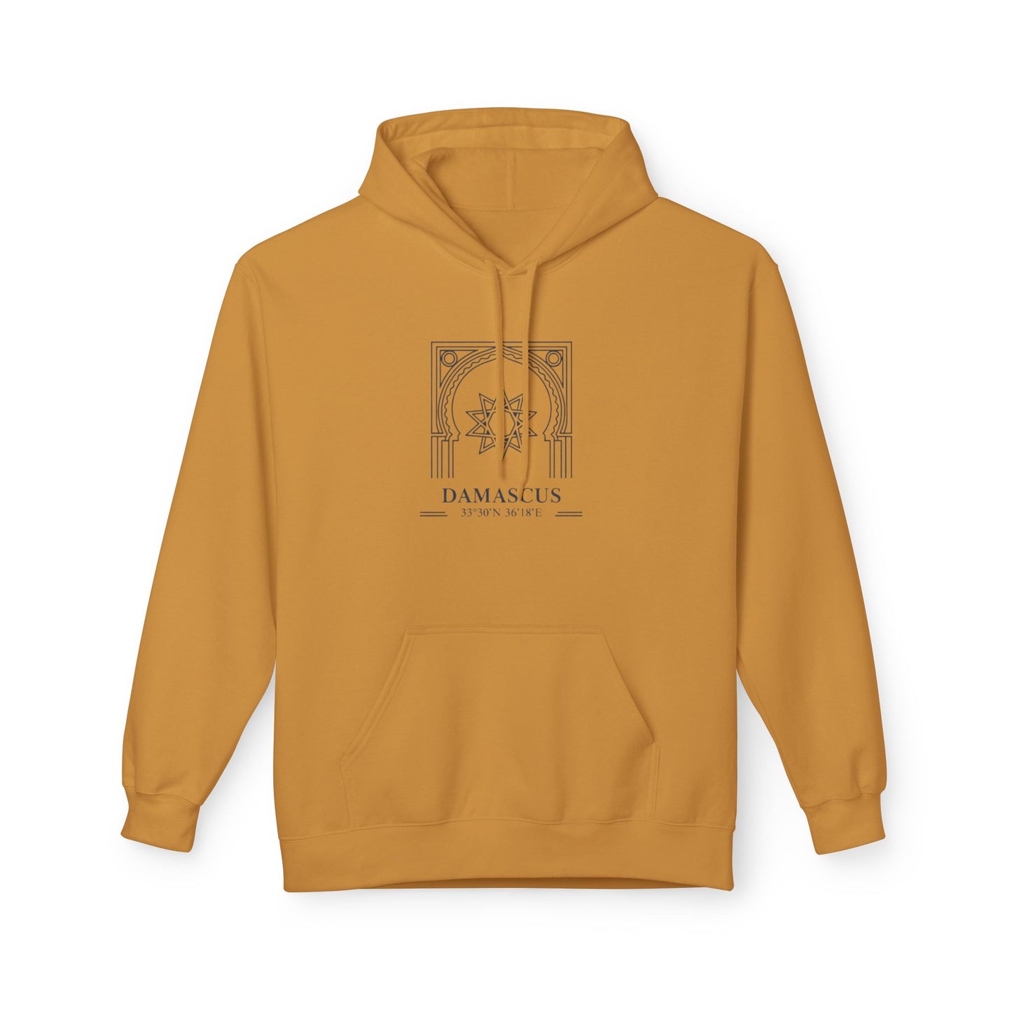 Damascus Heritage Hoodie — Minimal Middle Eastern Motif
