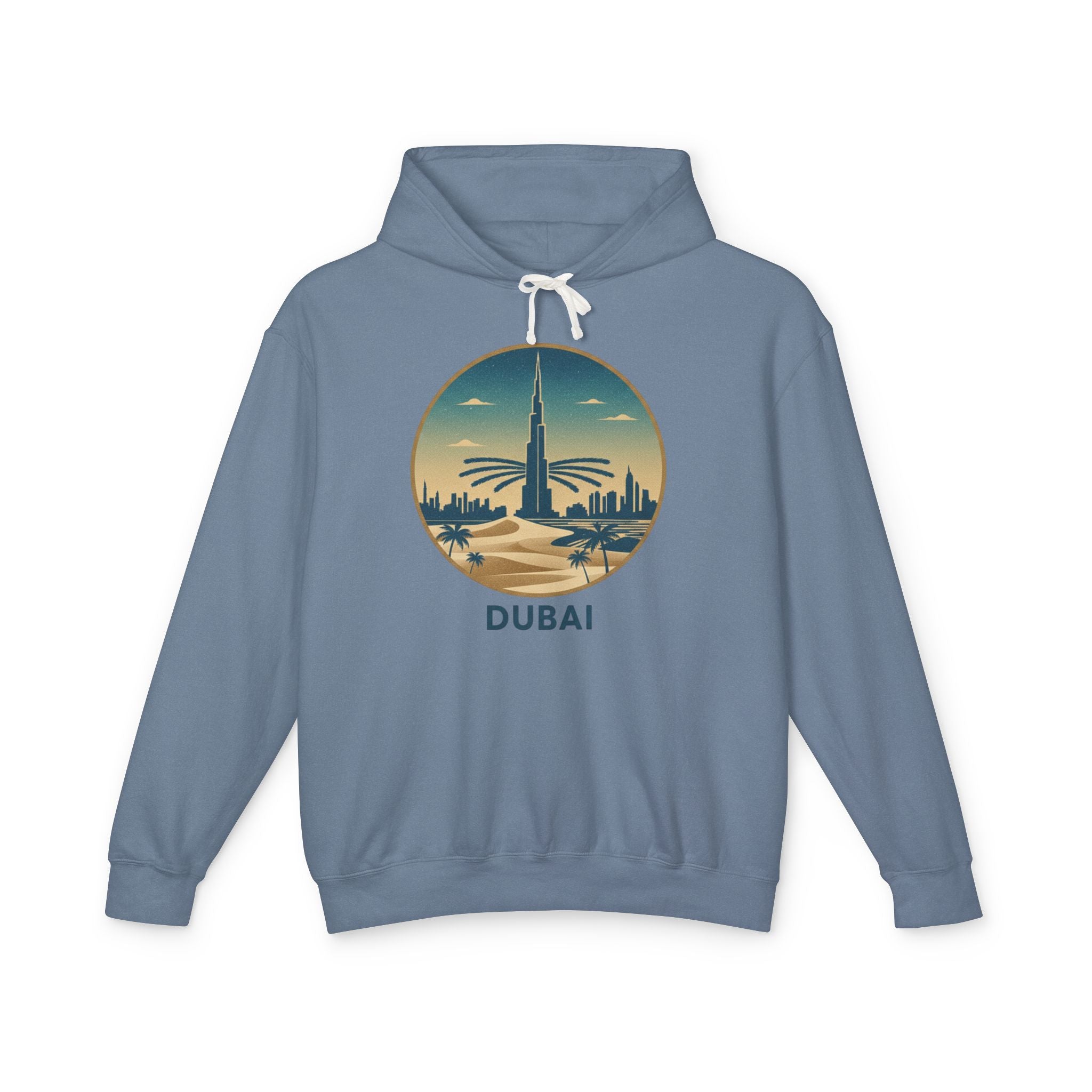 Dubai Skyline Hoodie — Vintage Desert Sunset Travel Sweatshirt