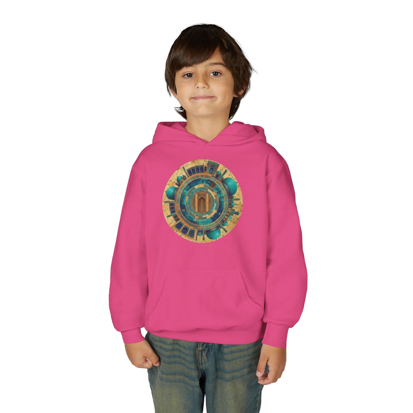 Youth Hoodie with Vintage Aztec Compass Graphic