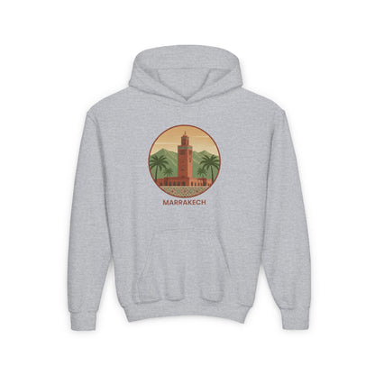 Marrakech Youth Hoodie – Vintage Palm Sunset Travel Sweatshirt