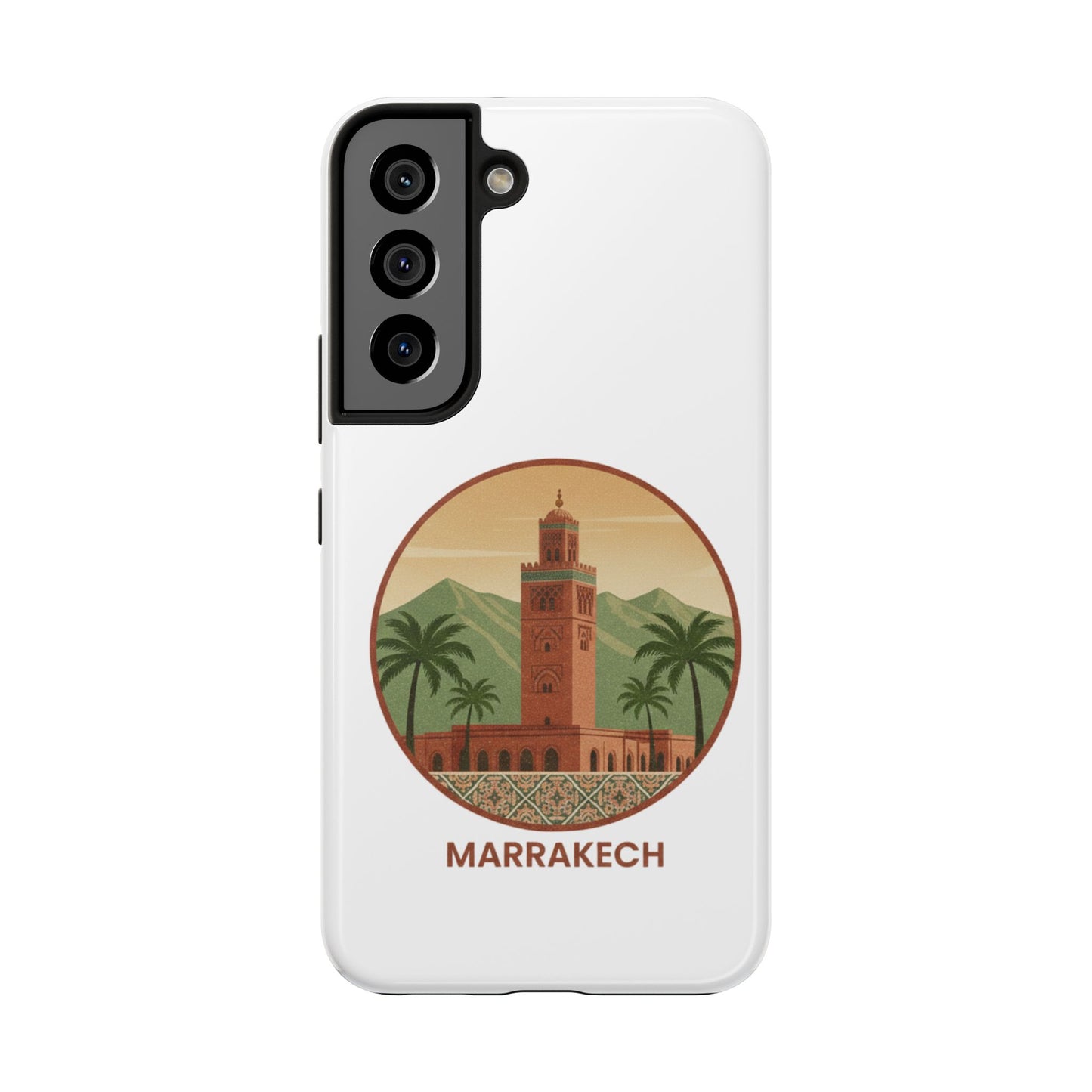 Marrakech Travel Phone Case — Vintage Moroccan Koutoubia Tower Design