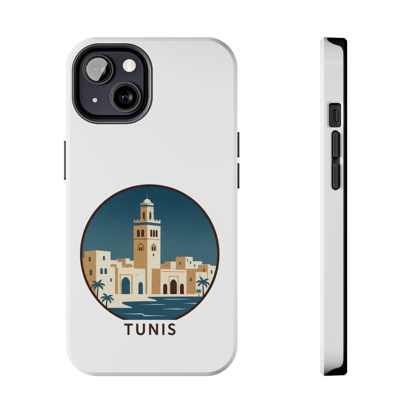 Coque de téléphone motif paysage urbain de Tunis — Coque de protection résistante pour iPhone