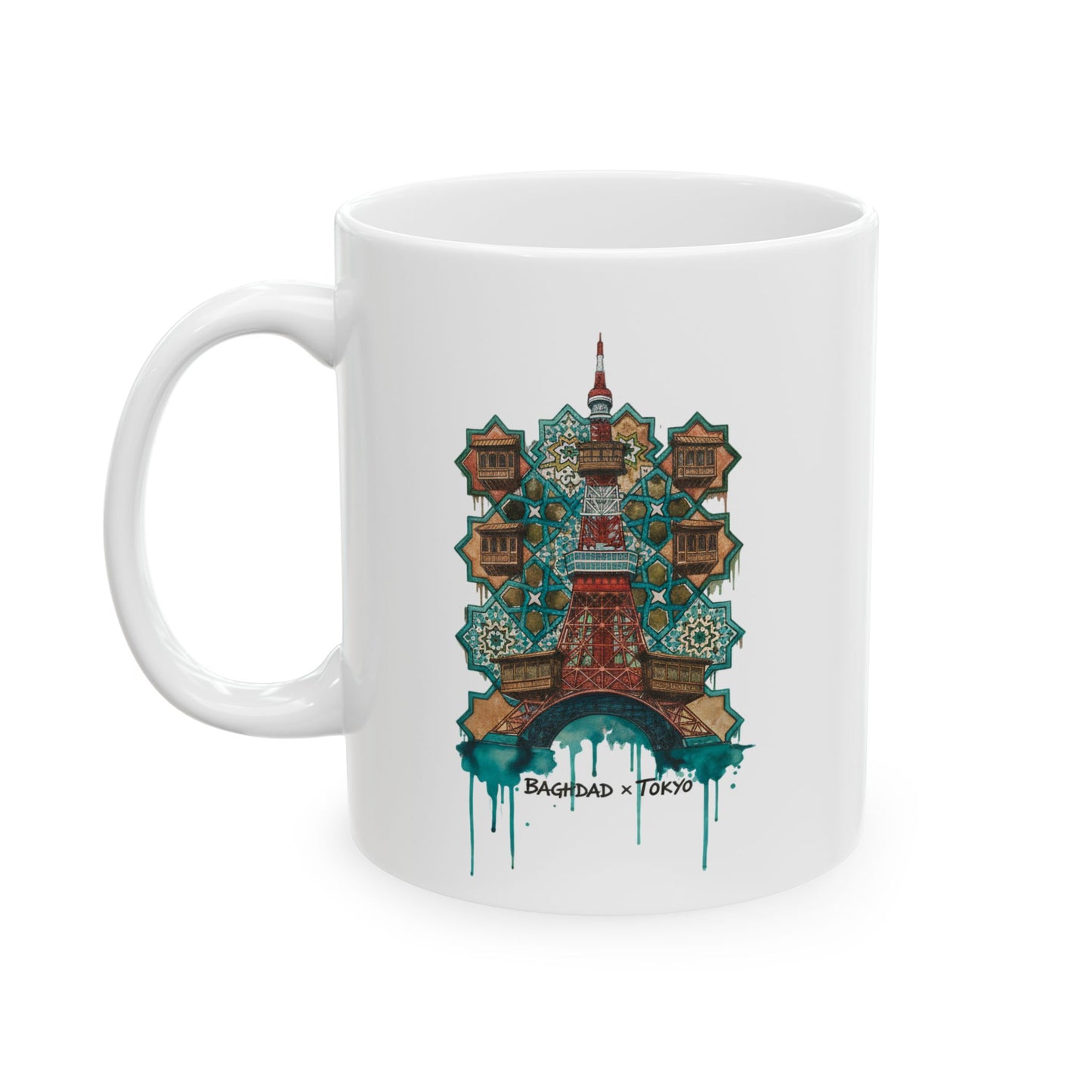 Mug en céramique Tokyo Landmark — Motifs illustrés de la pagode Asakusa et du Senso-ji (325 ml, 445 ml)
