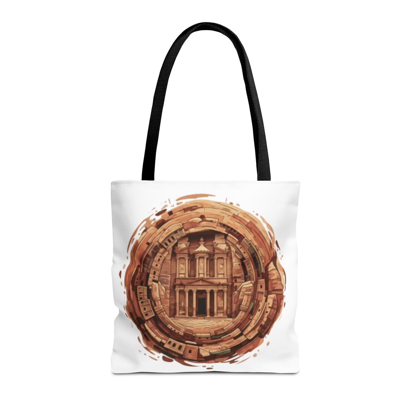 Petra Circle Art Tote Bag — Ancient Rose Sandstone Illustration