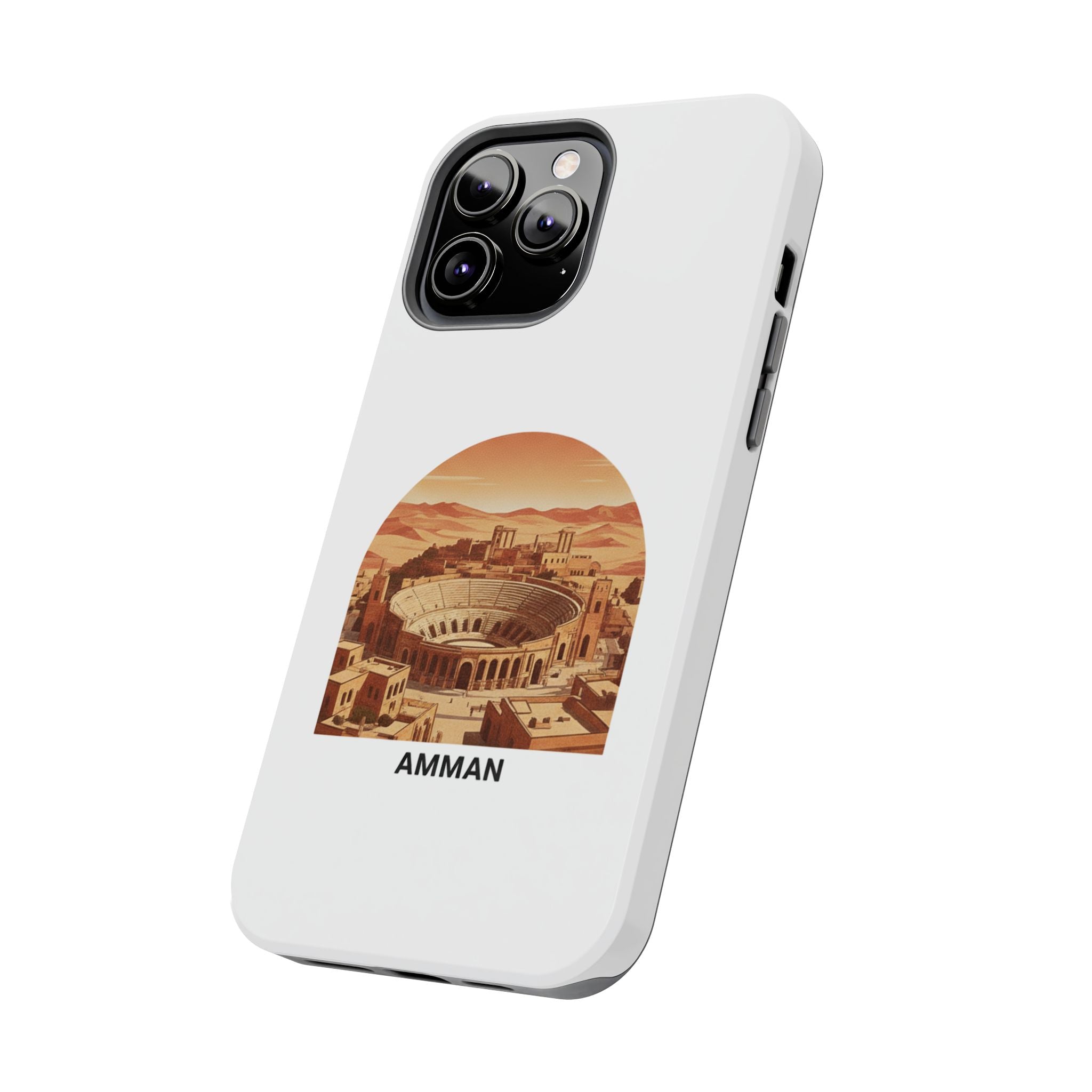 Amman Coliseum Tough Phone Case — Vintage Desert Cityscape Protective Cover