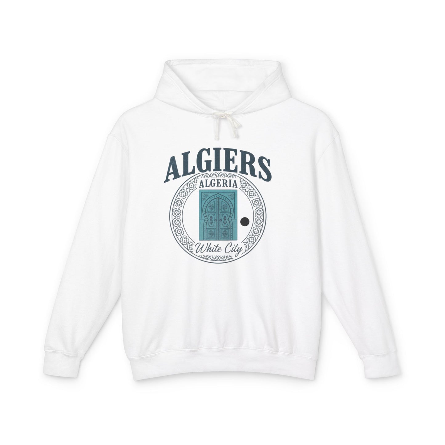 Algiers Algeria Vintage Door Hoodie — White City Travel Sweatshirt