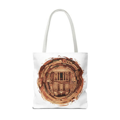 Petra Circle Art Tote Bag — Ancient Rose Sandstone Illustration