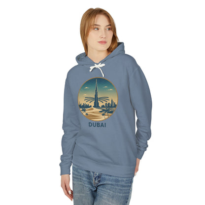 Dubai Skyline Hoodie — Vintage Desert Sunset Travel Sweatshirt