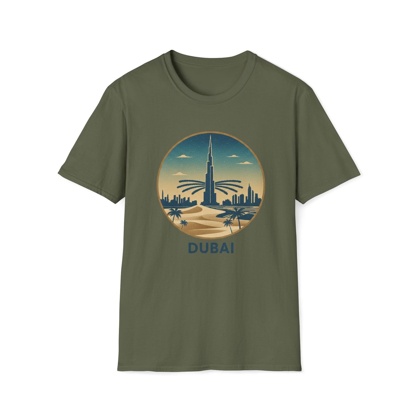 Dubai Skyline T-Shirt – Vintage Burj Khalifa Travel Tee