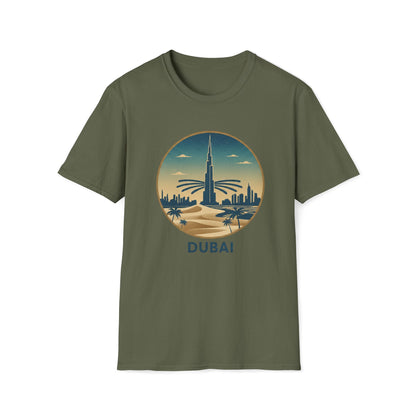 Dubai Skyline T-Shirt – Vintage Burj Khalifa Travel Tee