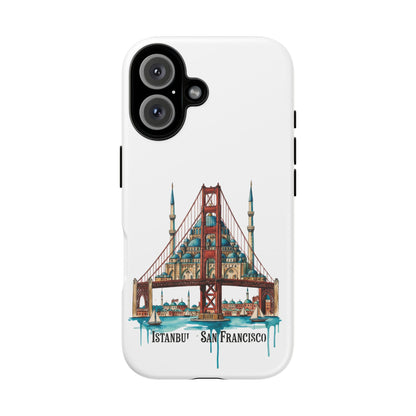 City Bridge Phone Case — Istanbul × San Francisco Illustrated Travel Design