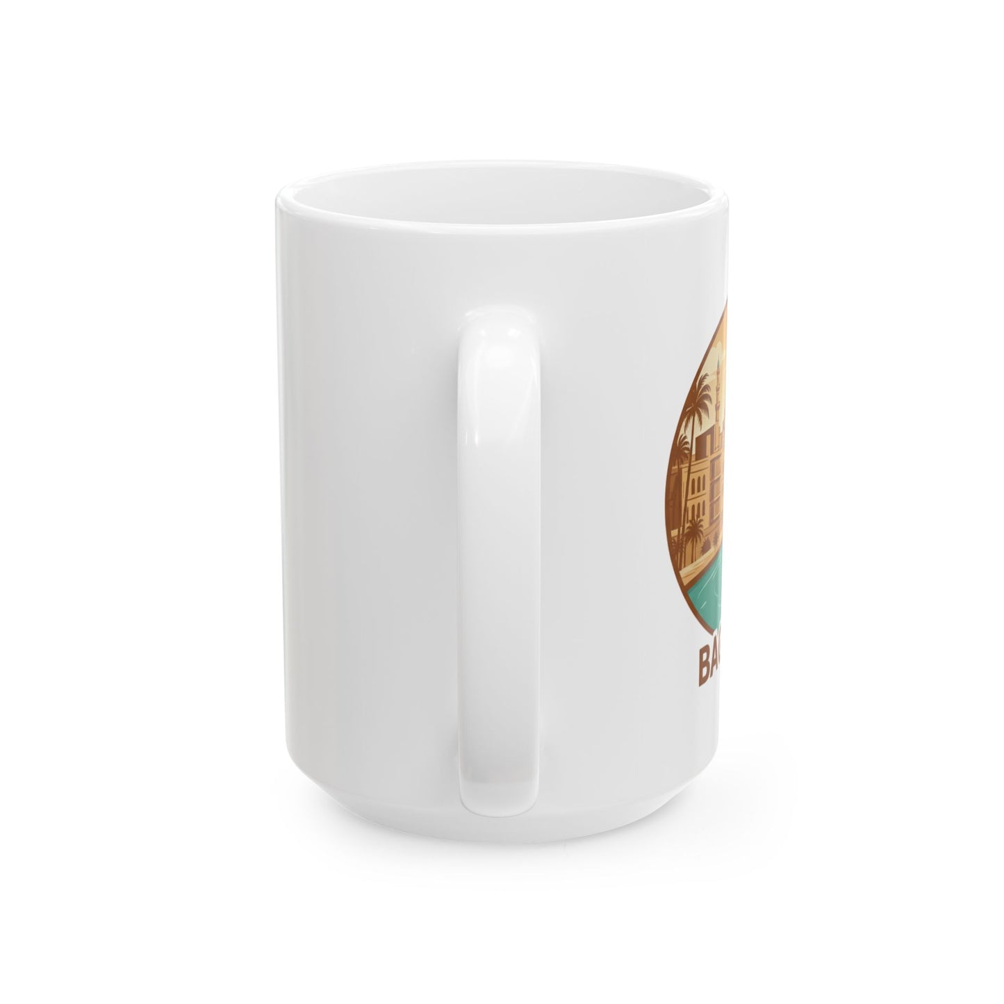 Baghdad Vintage Travel Mug — Retro Middle Eastern Cityscape Ceramic Mug (11oz, 15oz)