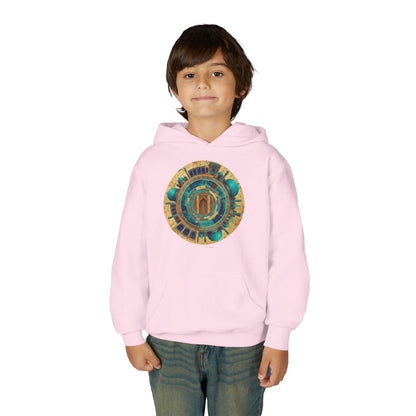 Youth Hoodie with Vintage Aztec Compass Graphic