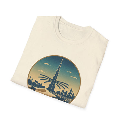 Dubai Skyline T-Shirt – Vintage Burj Khalifa Travel Tee