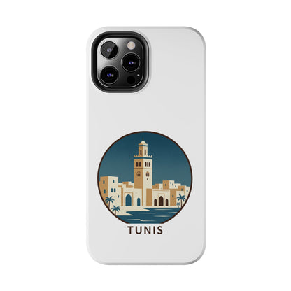 Coque de téléphone motif paysage urbain de Tunis — Coque de protection résistante pour iPhone