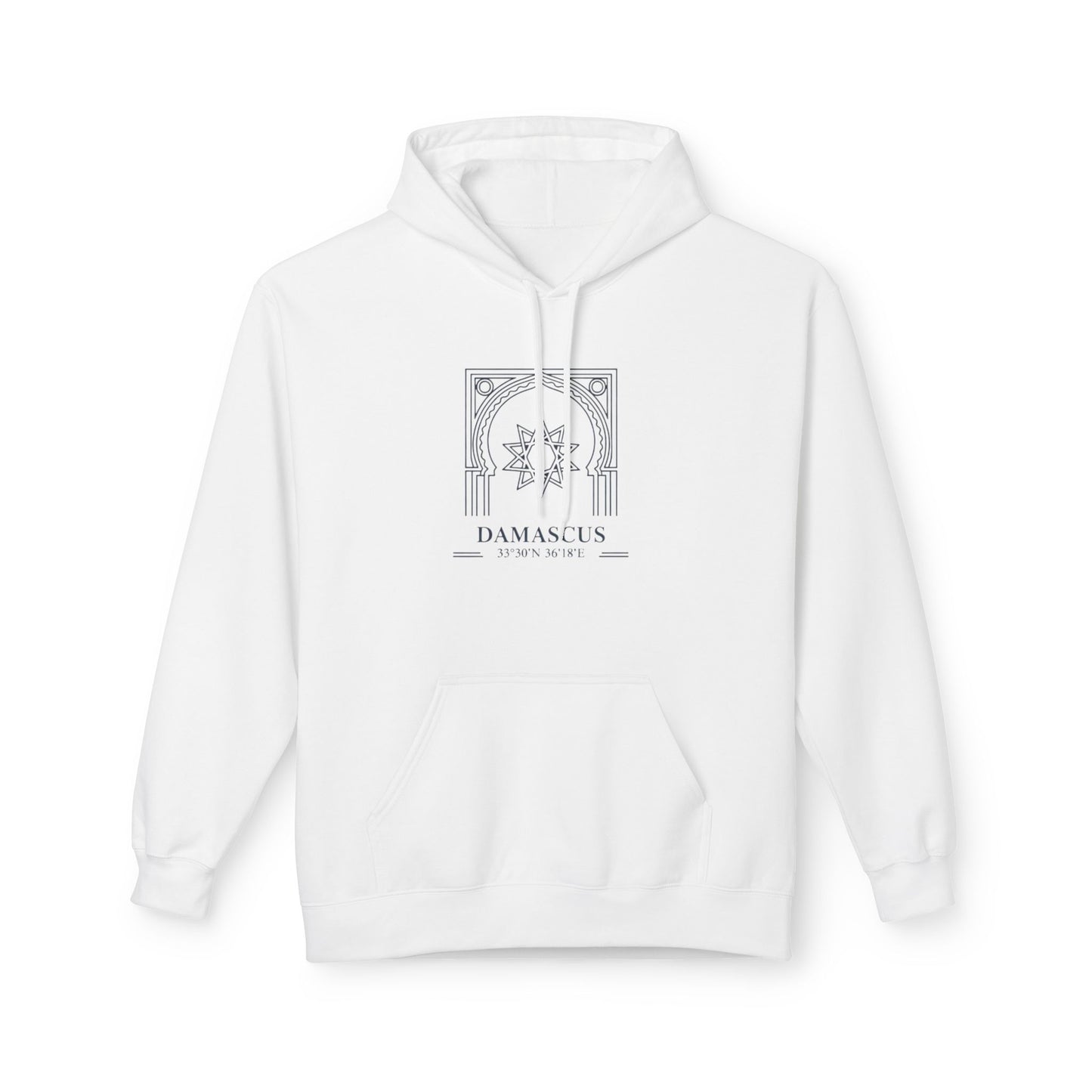 Damascus Heritage Hoodie — Minimal Middle Eastern Motif