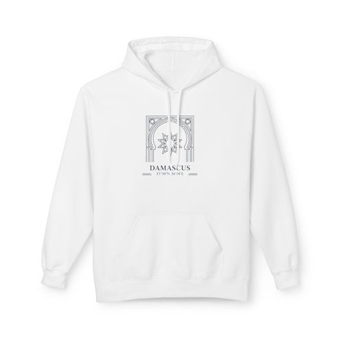 Damascus Heritage Hoodie — Minimal Middle Eastern Motif