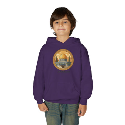 Jerusalem Dome Youth Hoodie – Vintage Dome of the Rock Graphic