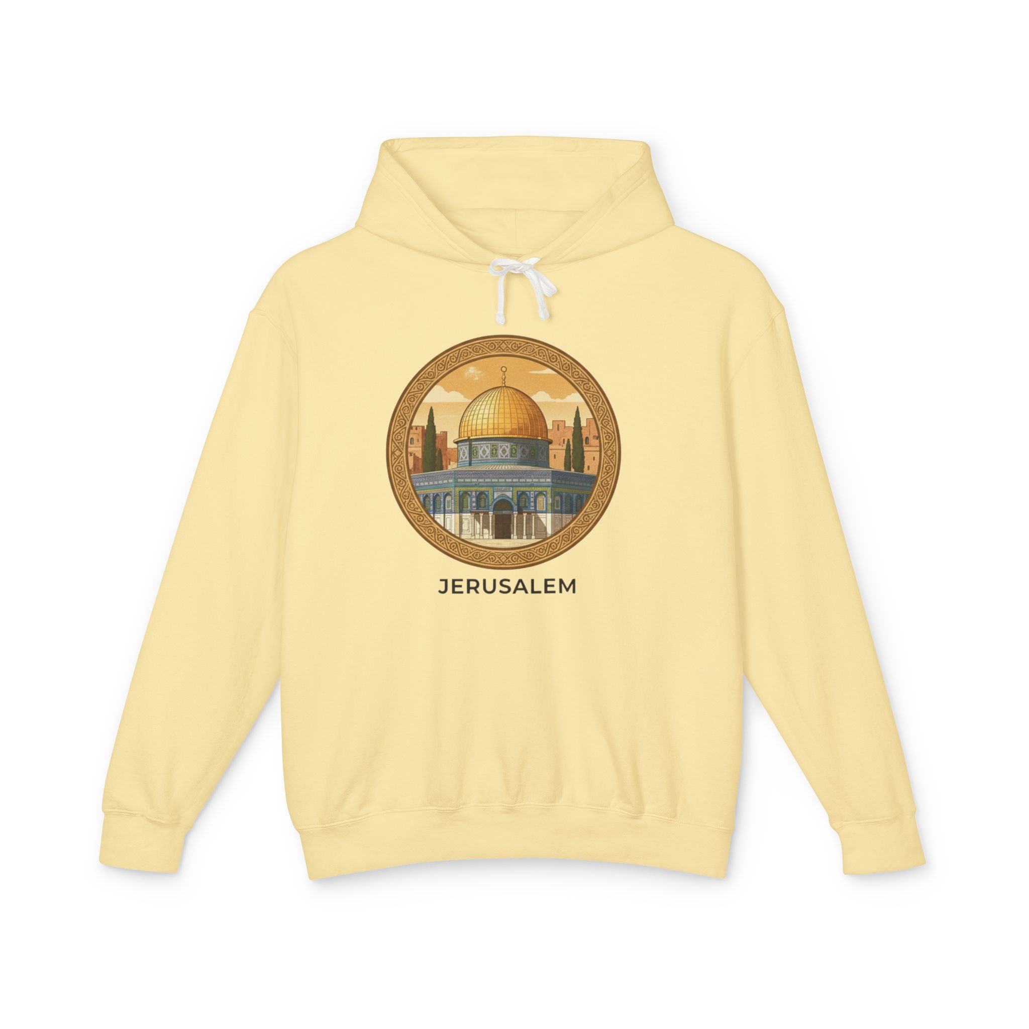 Jerusalem Dome Graphic Hoodie — Vintage Holy City Travel Sweatshirt