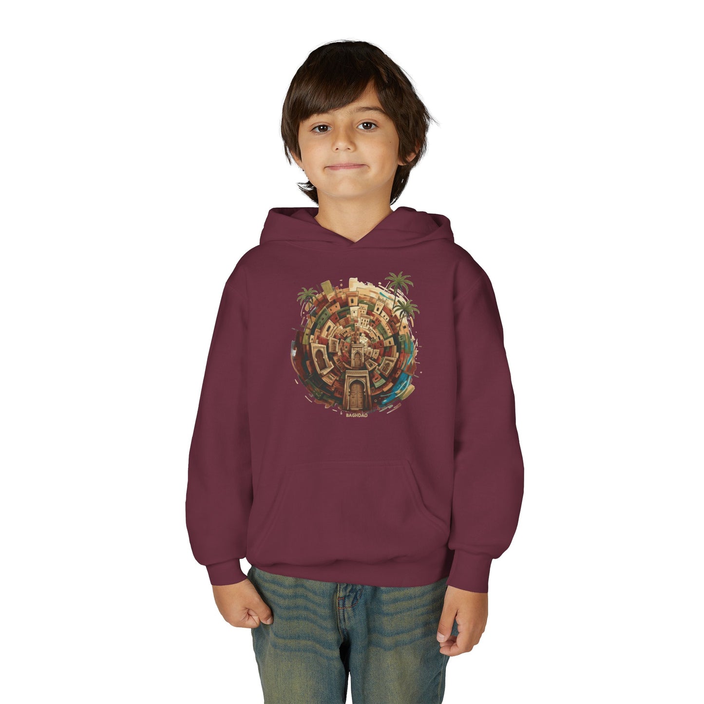 Youth Hoodie — Tropical Mini World Graphic Pullover