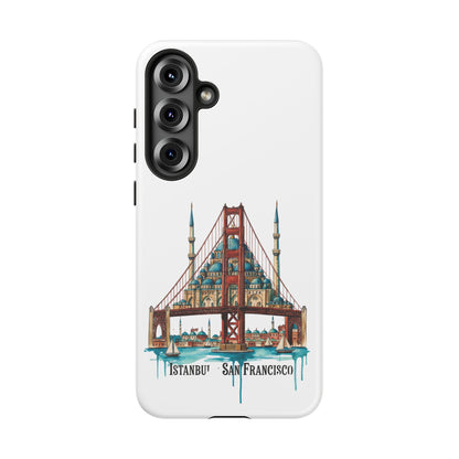 City Bridge Phone Case — Istanbul × San Francisco Illustrated Travel Design