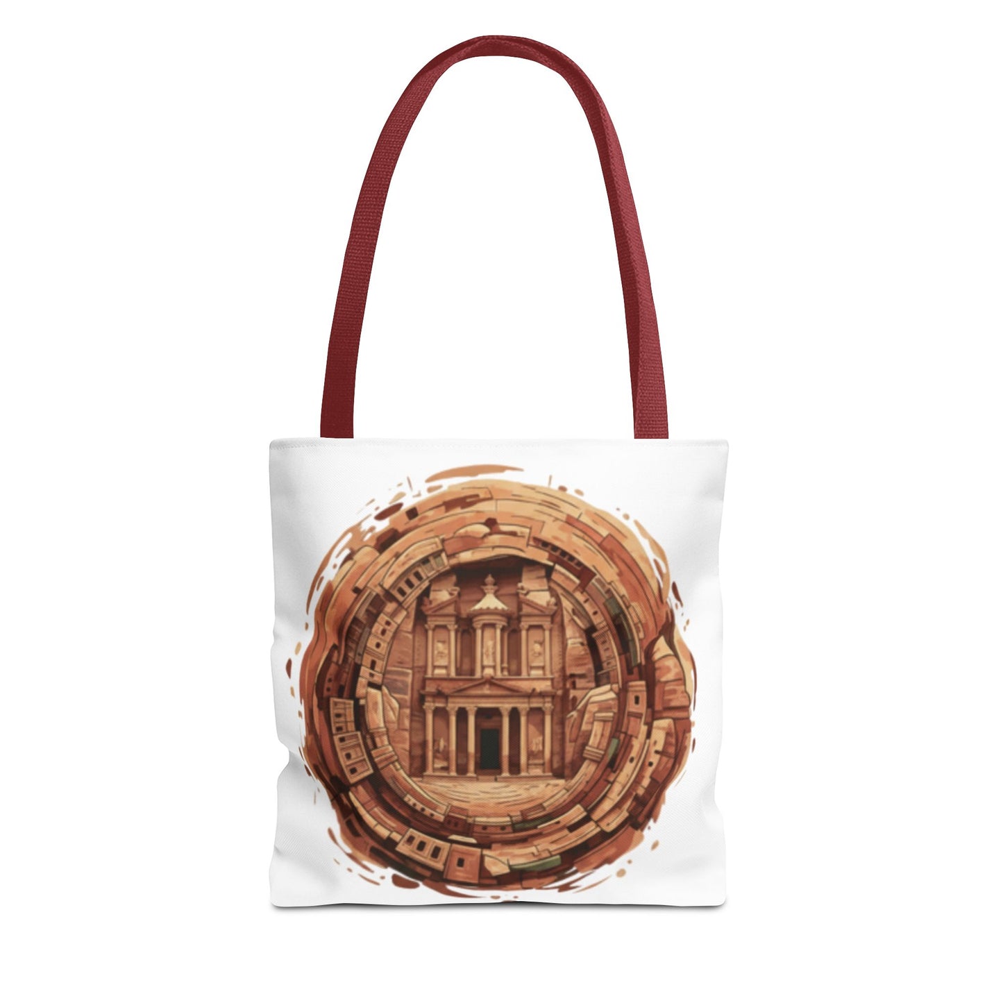 Petra Circle Art Tote Bag — Ancient Rose Sandstone Illustration