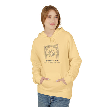 Damascus Heritage Hoodie — Minimal Middle Eastern Motif