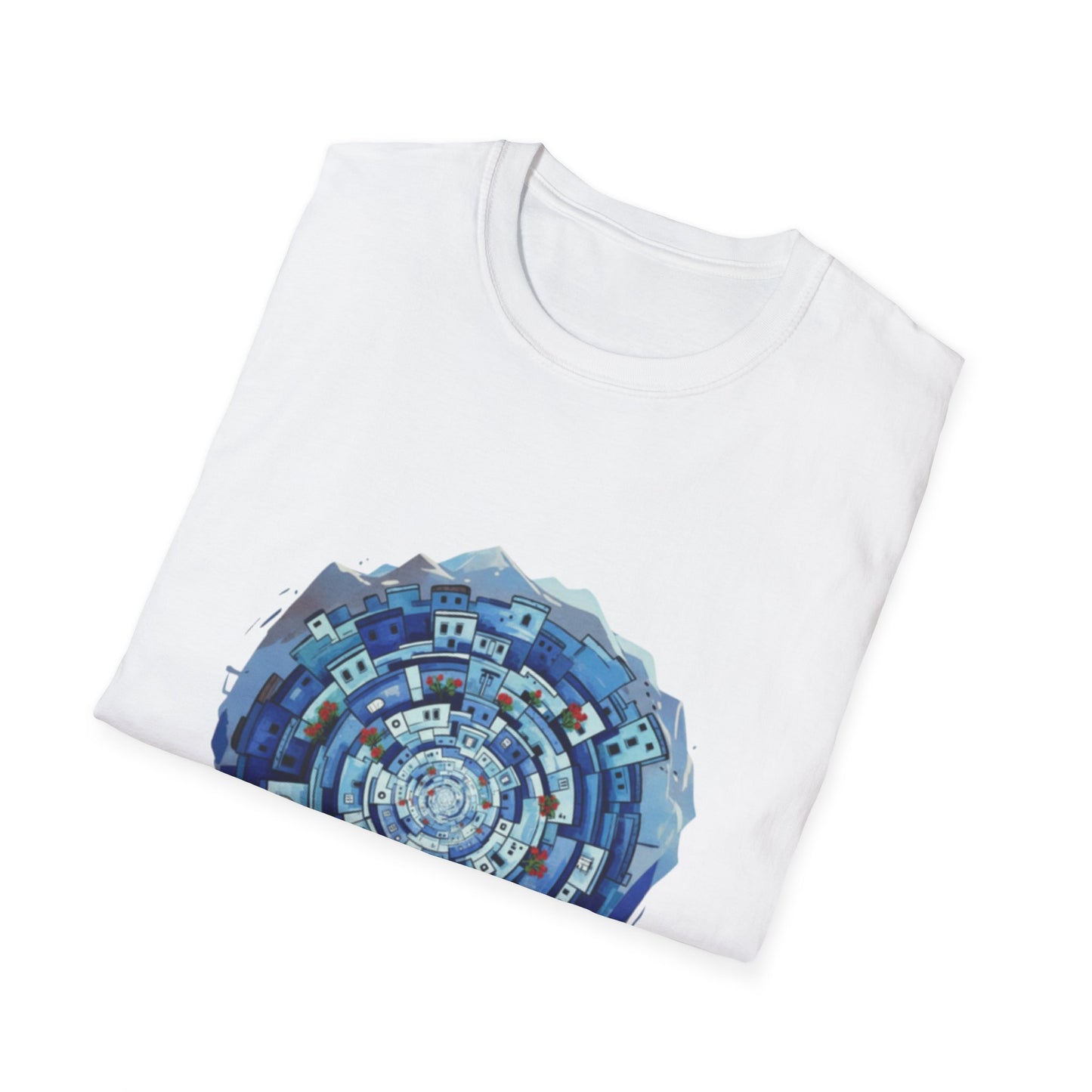 Blue Spiral Mandala T-Shirt — Abstract Ocean Vibe Graphic Tee