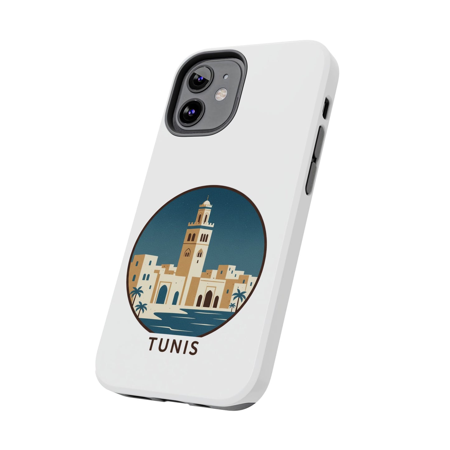 Coque de téléphone motif paysage urbain de Tunis — Coque de protection résistante pour iPhone