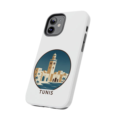 Coque de téléphone motif paysage urbain de Tunis — Coque de protection résistante pour iPhone