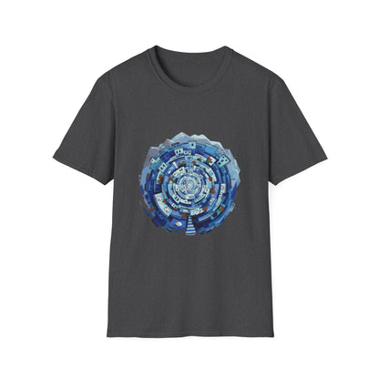 Blue Spiral Mandala T-Shirt — Abstract Ocean Vibe Graphic Tee
