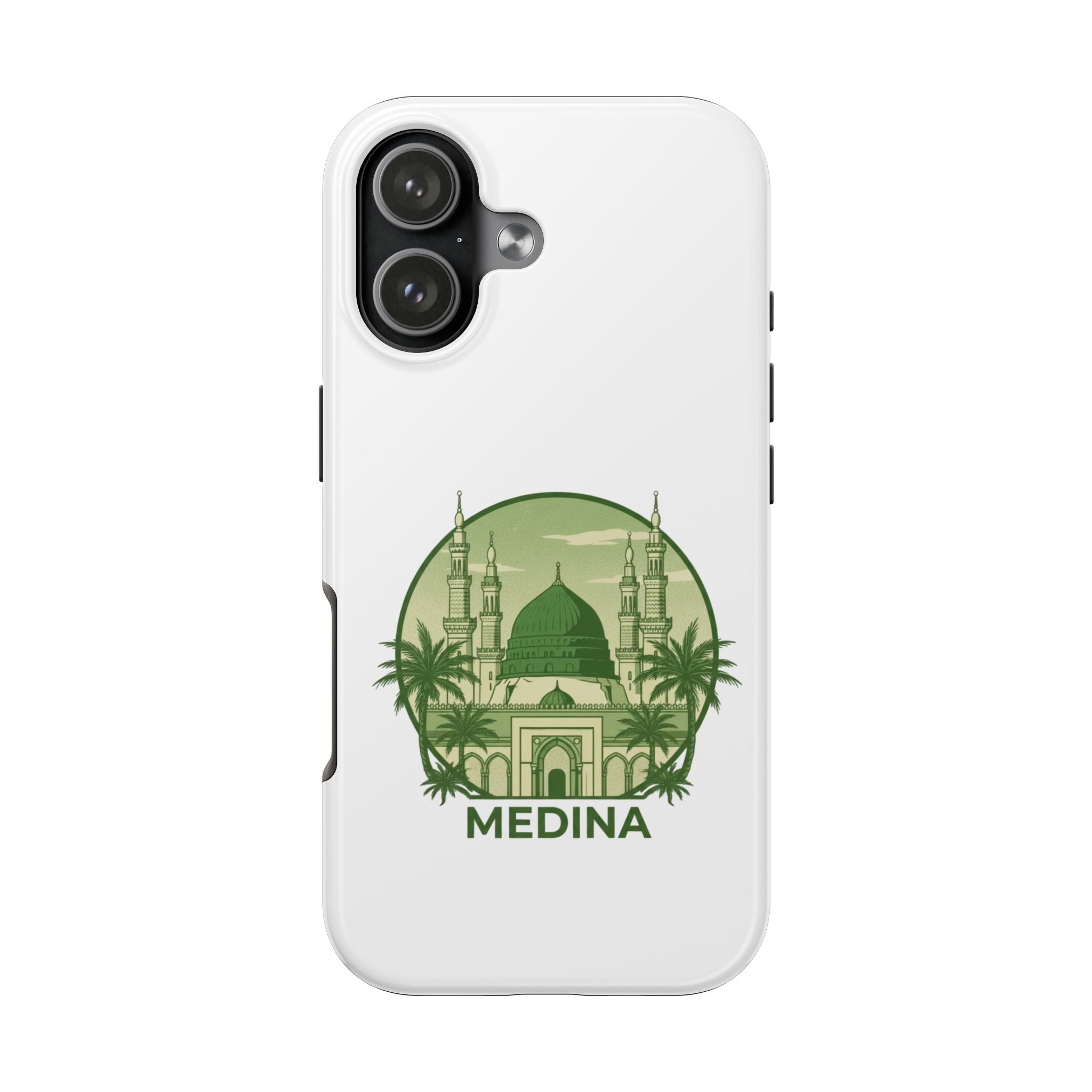 Medina Mosque Tough Phone Case – Islamic Landmark Green Phone Cover