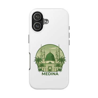 Medina Mosque Tough Phone Case – Islamic Landmark Green Phone Cover