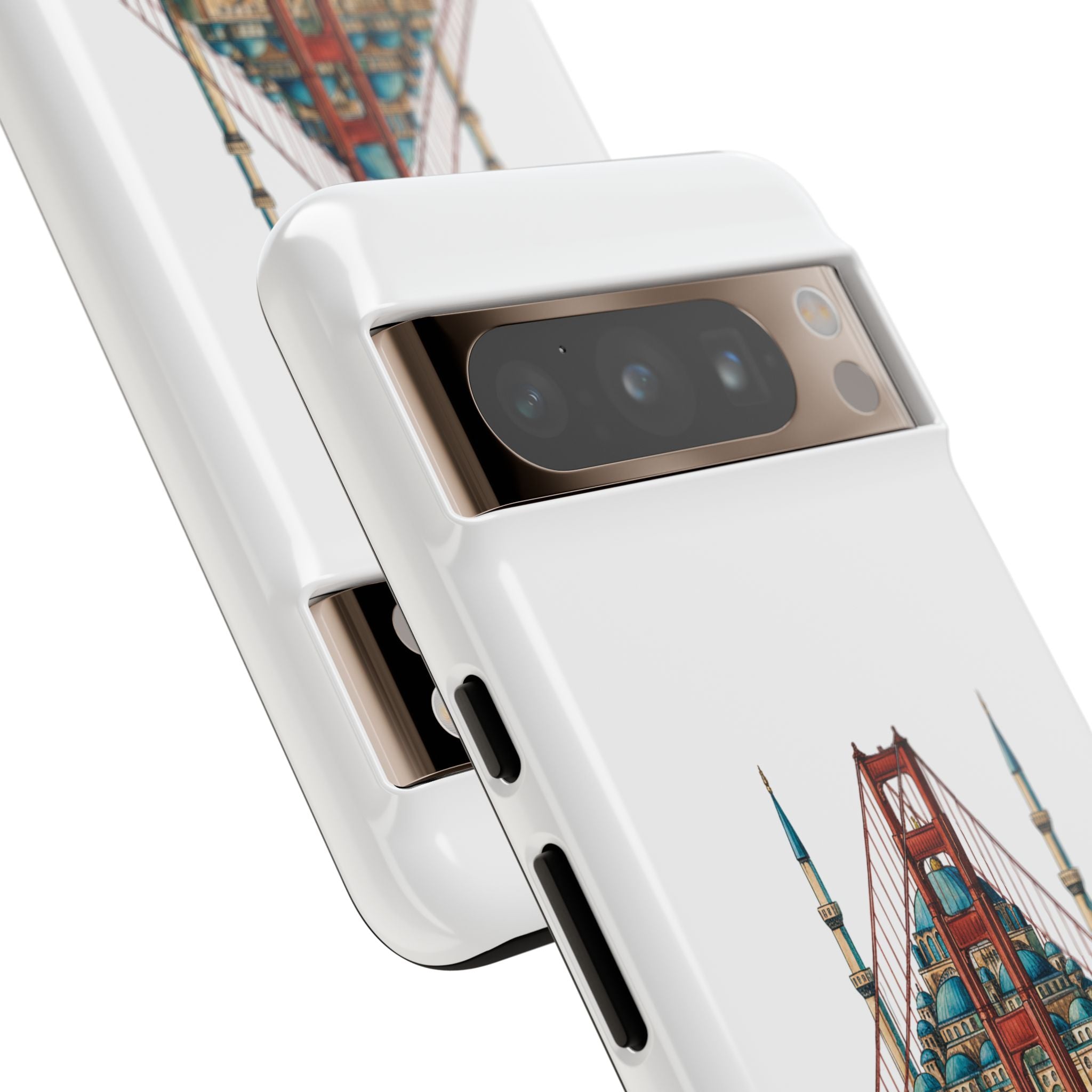 City Bridge Phone Case — Istanbul × San Francisco Illustrated Travel Design