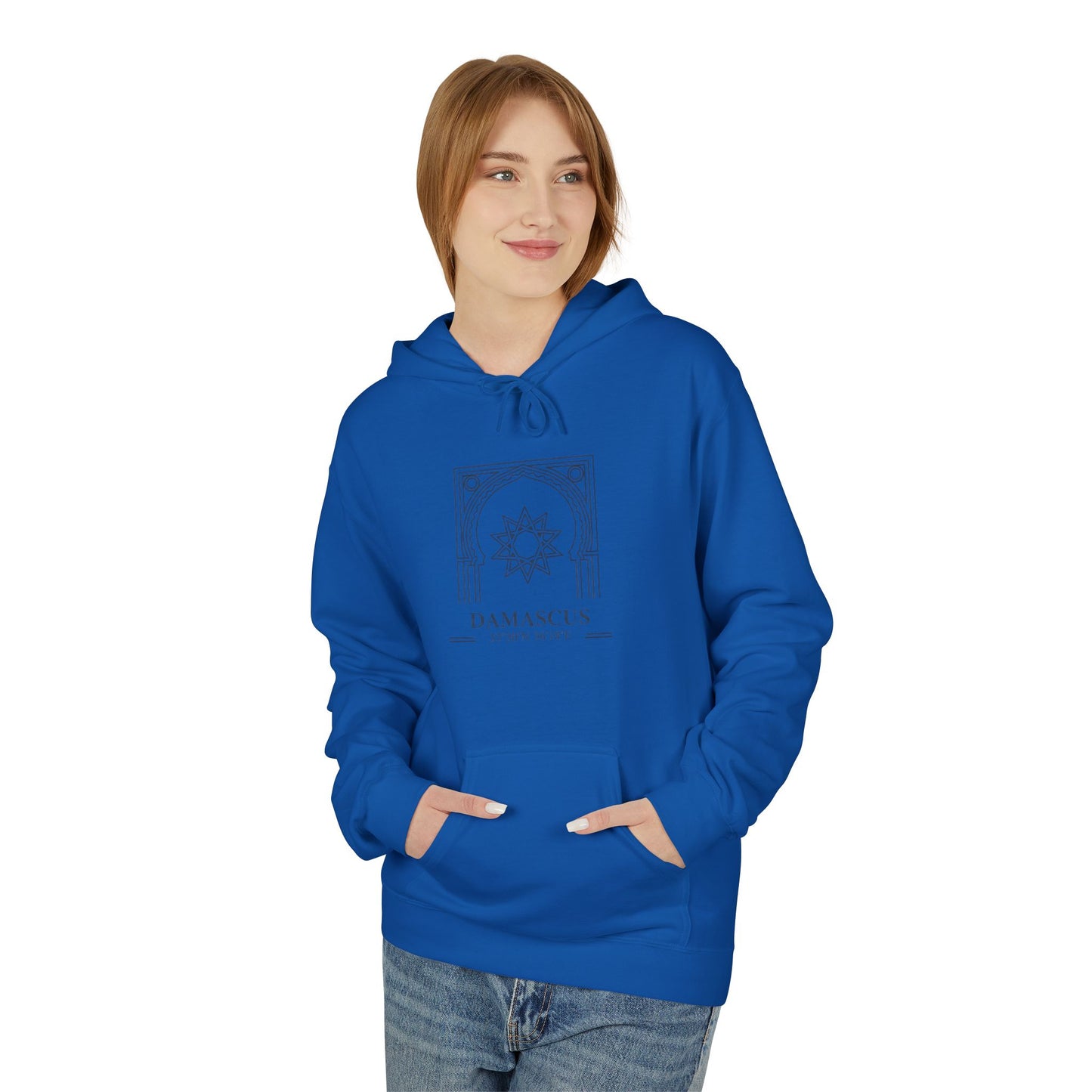 Damascus Heritage Hoodie — Minimal Middle Eastern Motif